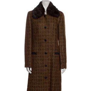 TORY BURCH FUR COLLAR COAT sz 10
